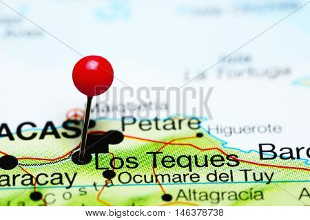 Los Teques pinned on a map of Venezuela