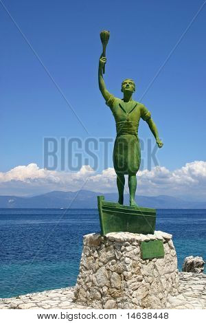 Gaios Köyü Paxos Adası'nda heykeli