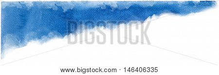 Abstract blue watercolor on white background.This is watercolor splash.It is drawn by hand.