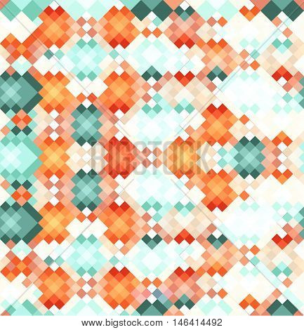 Seamless vector colorful fantasy rhombus pattern. Abstract pattern