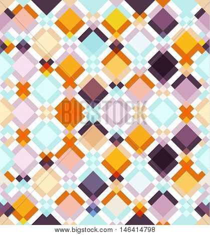 Seamless vector colorful fantasy rhombus pattern. Abstract pattern