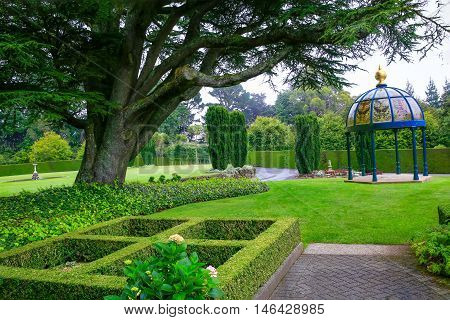 Dunedin, New Zealand - Febr 10, 2015: Garden At Larnach Castle.