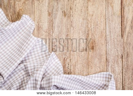Tablecloth On A  Wooden Table