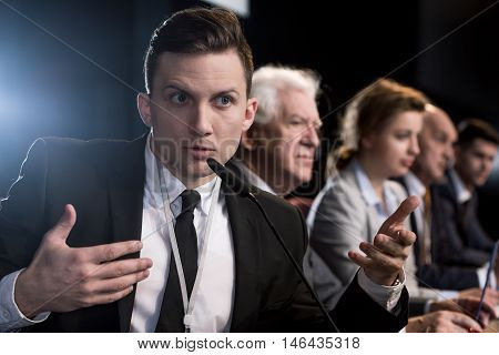 Journalist Asking Questions During Prees Event
