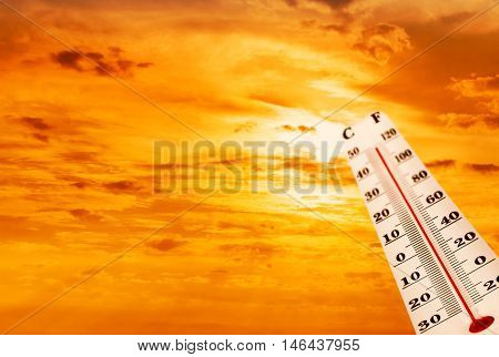 Global warming is a real threat for our civilization. Conceptual image symbolizing negative influence of global warming on drastic change in climate of our planet