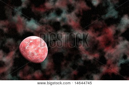 Immagine composita di un pianeta alieno ravvicinato