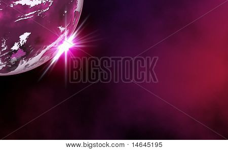 Immagine composita di un pianeta alieno ravvicinato