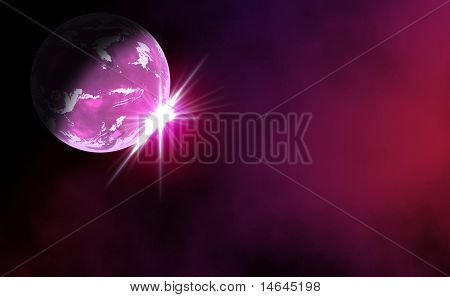 Immagine composita di un pianeta alieno ravvicinato