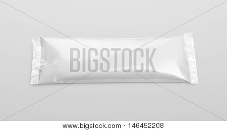 Blank Plastic Pouch Snack Packaging On Gray Background