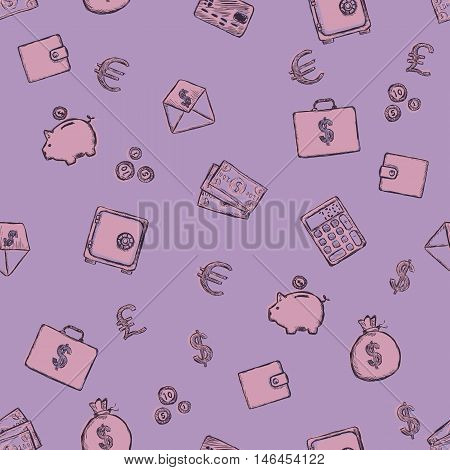 Vector Seamless Pattern Of Finance