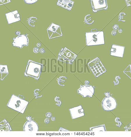 Vector Seamless Pattern Of Finance