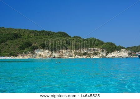 Voutoumi plaj Paxos Adası Yunanistan