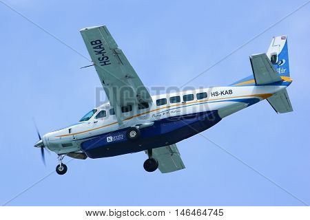 CHIANGMAI THAILAND -OCTOBER 3 2012: HS-KAB Cessna Grand Caravan 208B of Kanair. landing to Chiangmai airport flight from Mae hong son thailand.
