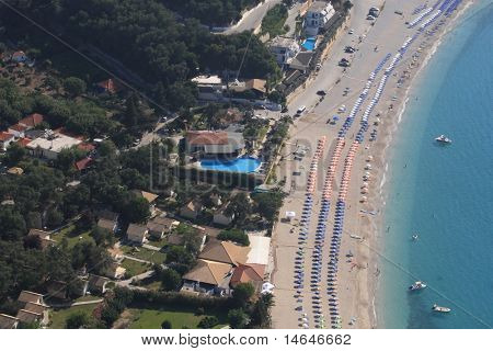 บรรยากาศในหมู่บ้าน Parga กรีซ - Valtos หาดถ่ายจากเฮลิคอปเตอร์
