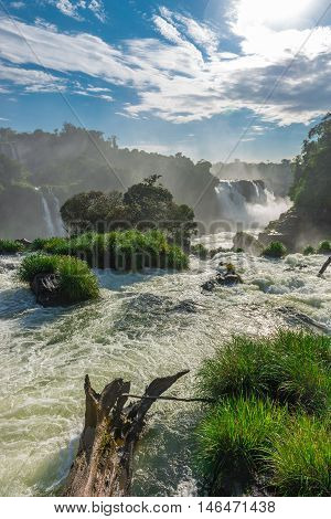 The Cataratas Of Iguacu (iguazu) Falls Located In Brazil