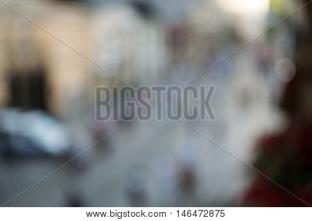Blurred City And People