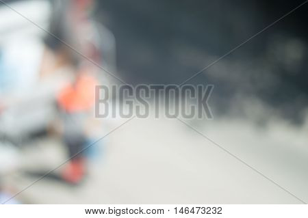 Abstract Background of Blurred City and People
