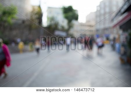 Blurred City And People