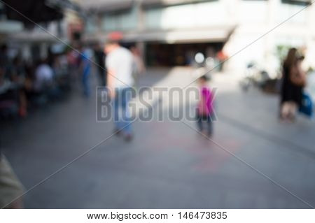 Blurred City And People