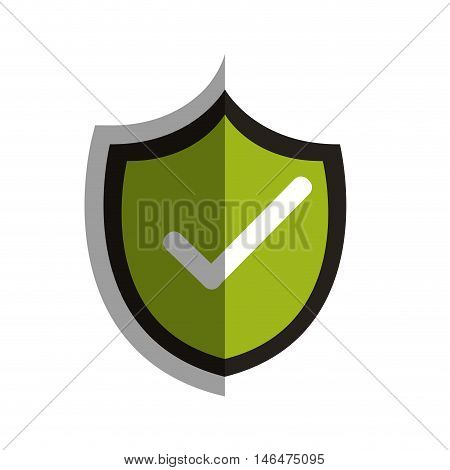 security green shield with check mark. internet security information. vector illustration