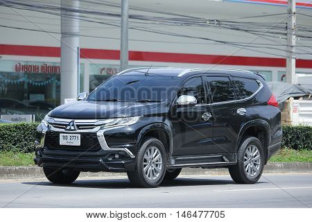 CHIANGMAI, THAILAND - AUGUST 10, 2016: Mitsubishi Pajero Suv Car. On road no.1001 8 km from Chiangmai city.