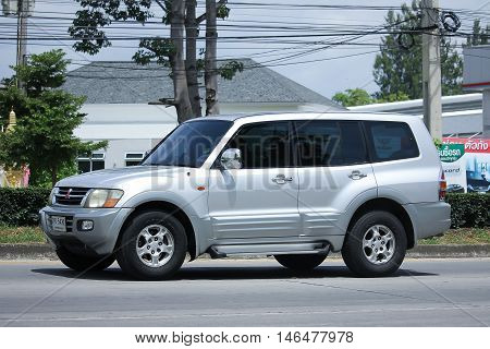 CHIANGMAI, THAILAND - AUGUST 10, 2016: Mitsubishi Pajero Suv Car. On road no.1001 8 km from Chiangmai city.