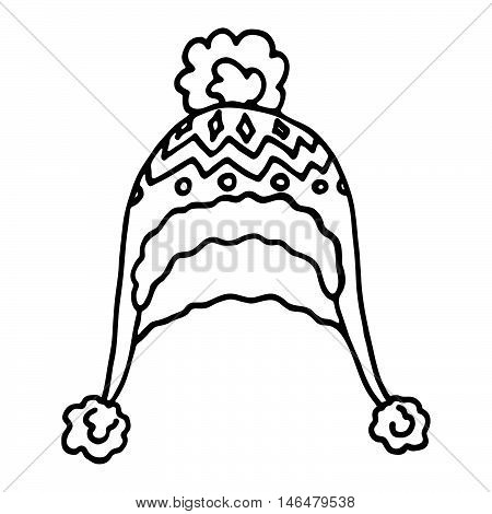 Knitted winter cap on white background. Vector illustration...