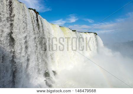 Cataratas Waterfalls View From The Bottom With Some Rocks