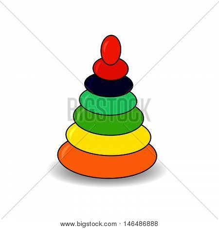 Pyramid vector illustration. Baby toy. Vector illustration