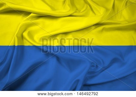 Waving Flag of Latacunga Ecuador, with beautiful satin background