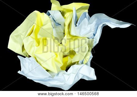 Clear paper is isolated on black background