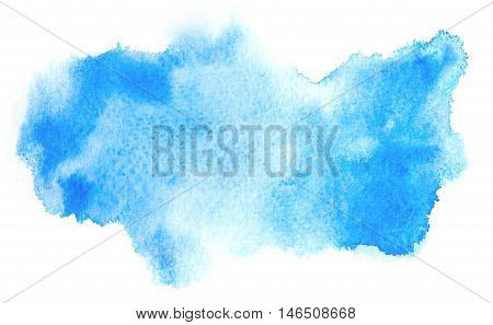 Abstract blue watercolor on white background.This is watercolor splash.It is drawn by hand.