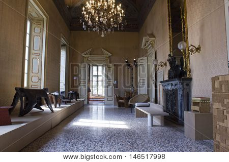 MILAN, ITALY - APRIL 16 2015: Room interior of the historic Palazzo Litta in Milan Italy