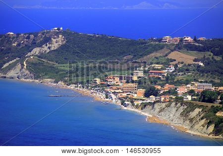 View Over Arillas (agiou Georgiou Arillas) On Corfu Island (gree