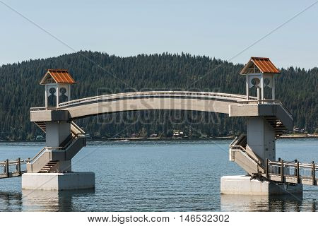 World's longest floating boardwalk with bridge by resort in Coeur d'Alene, Idaho