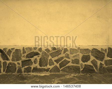 Wall With Stones Finish Sepia