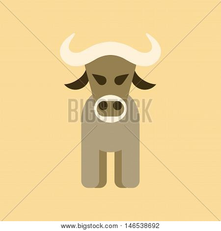 flat icon on stylish background cartoon bull. Vector.