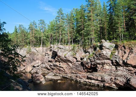 Imatra. Finland. Kruununpuisto Park and canyon of Imatrankoski (The Imatra Rapid) on The Vuoksi River.