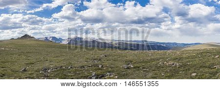 Panoramic view of a Beartooth Highway overlook, Wyoming, United States