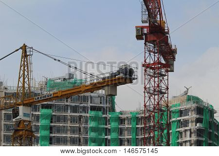 Silhouette Of The Building Construction Is Not Finished.