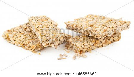 Kozinaki of sunflower on white background