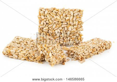 Kozinaki of sunflower on white background