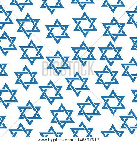 Seamless pattern of the Star of David. Simfol Jewish Star of David pattern texture wallpaper. Vector illustration