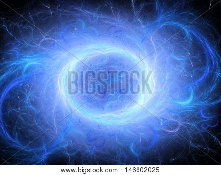 Colorful plasma flame in space high voltage and power computer generated abstract background