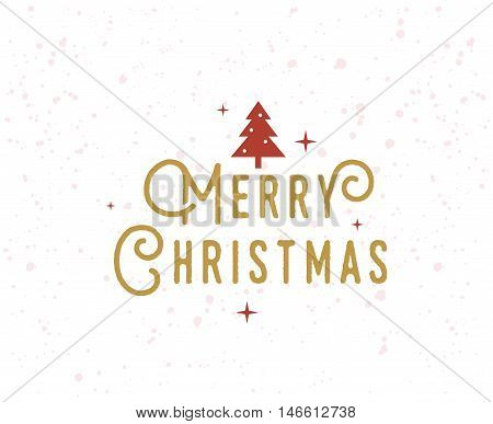 Merry Christmas text design. Vector logo, typograpy. Usable as banner, greeting card, gift package etc.