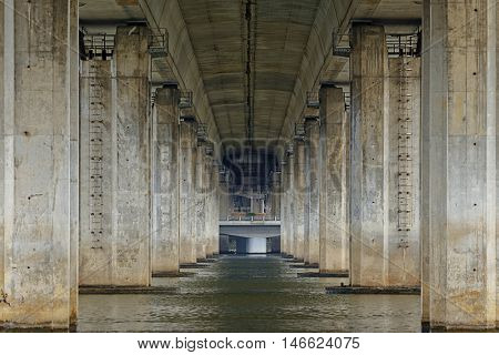 View under bridge on the River 