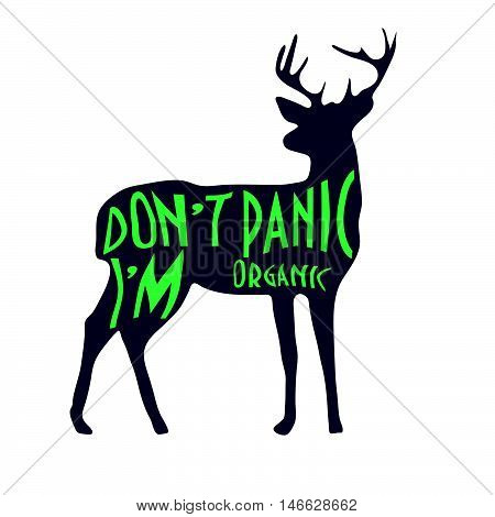 Retro label with Deer Typography is excellent as butcher shop sign, menu element, festival symbol, icon on your site. Text 