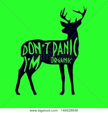 Vintage label with Deer Typography is excellent as butcher shop sign, menu element, festival symbol, icon on your site. Text 