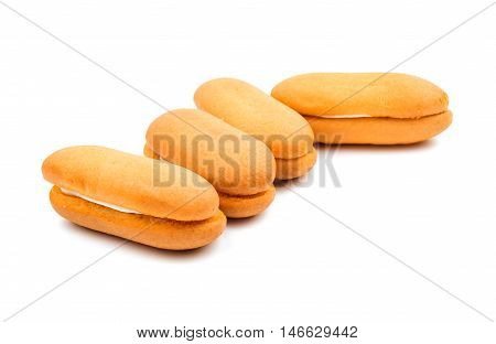Sponge cake  vanilla on a white background
