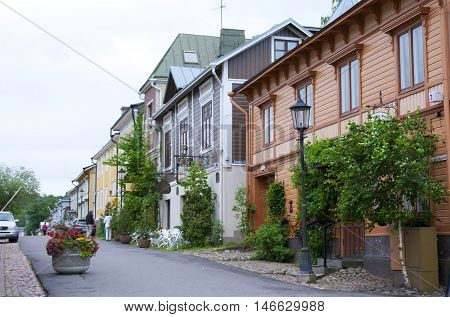 Naantali, Finland - 06 July , 2015: Cloudy Summer Day On The Historic Quarter Of Naantali